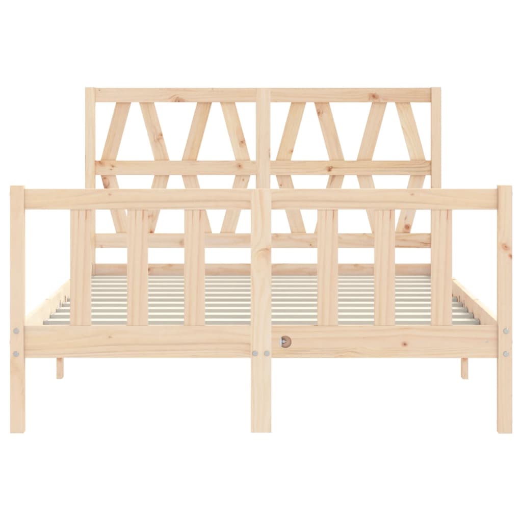Bed Frame without Mattress 140x190 cm Solid Wood Pine