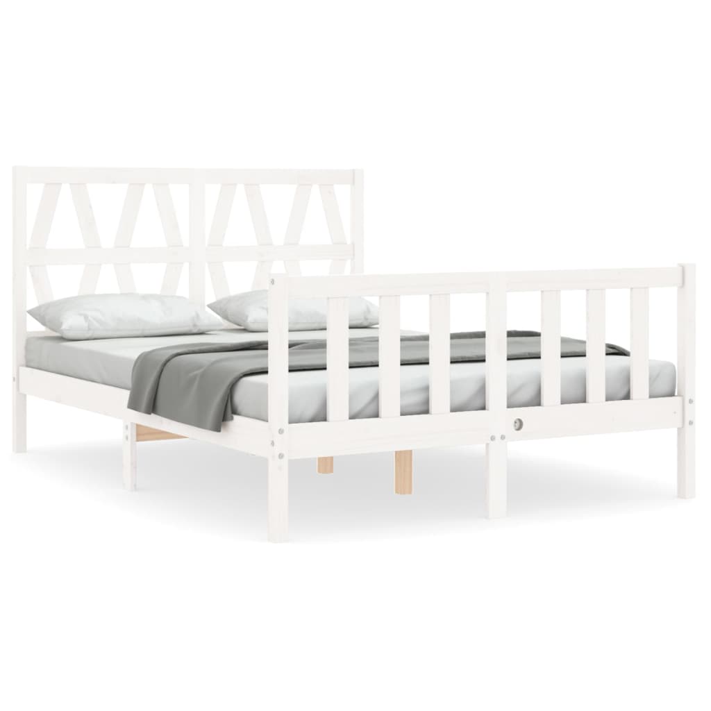 Bed Frame without Mattress White 120x200 cm Solid Wood Pine