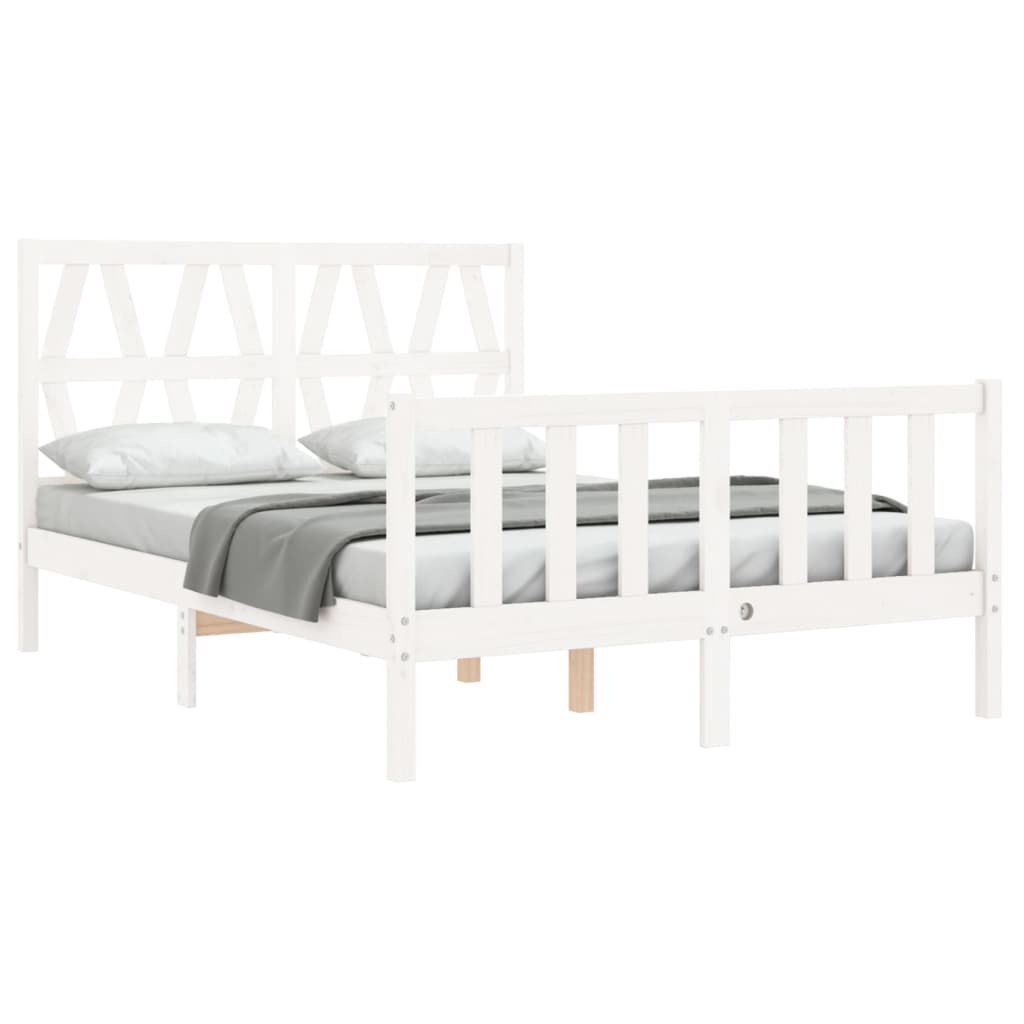 Bed Frame without Mattress White 120x200 cm Solid Wood Pine