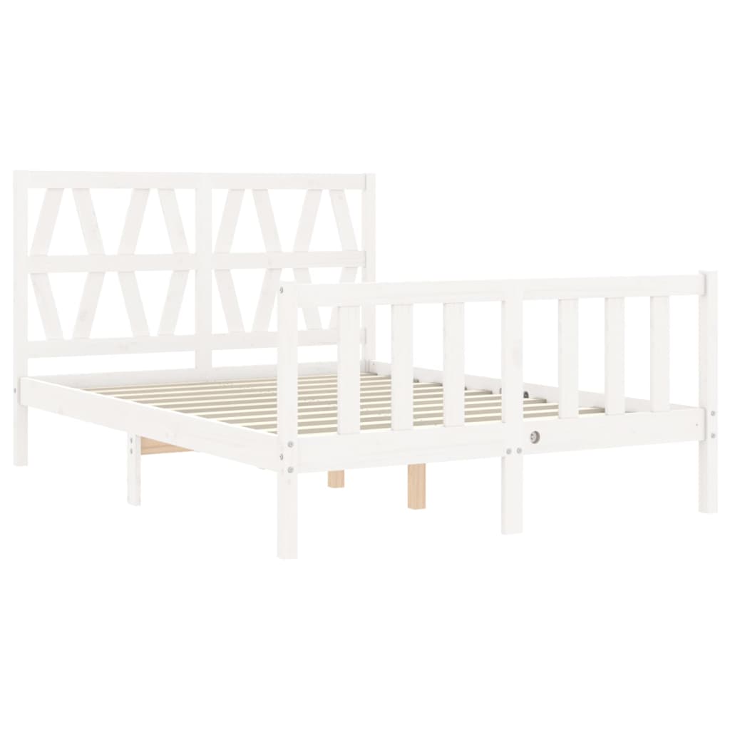 Bed Frame without Mattress White 120x200 cm Solid Wood Pine