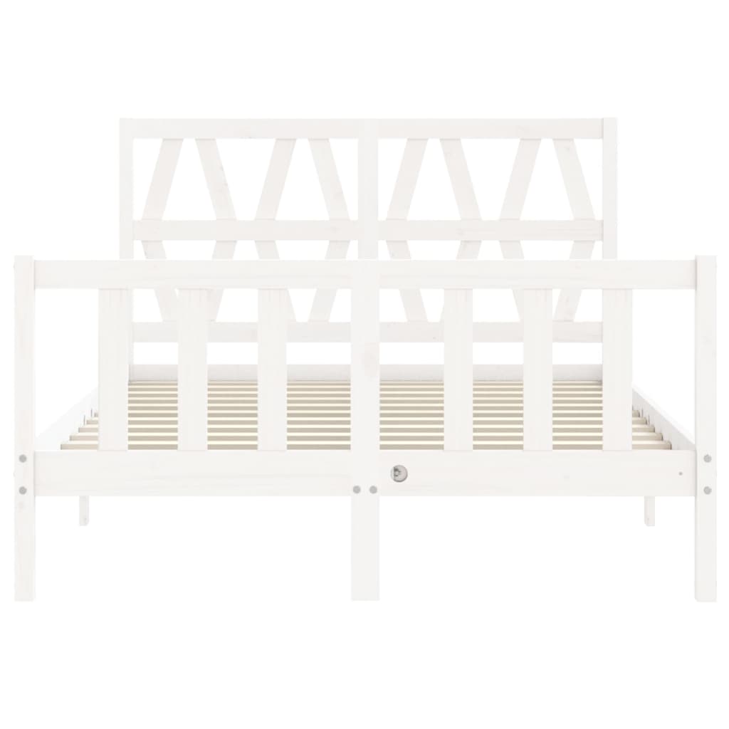 Bed Frame without Mattress White 120x200 cm Solid Wood Pine