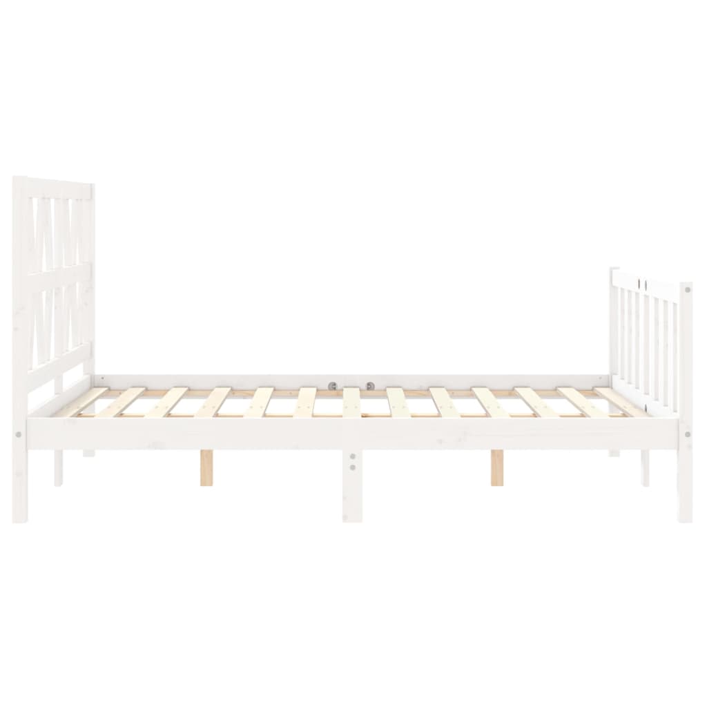 Bed Frame without Mattress White 120x200 cm Solid Wood Pine