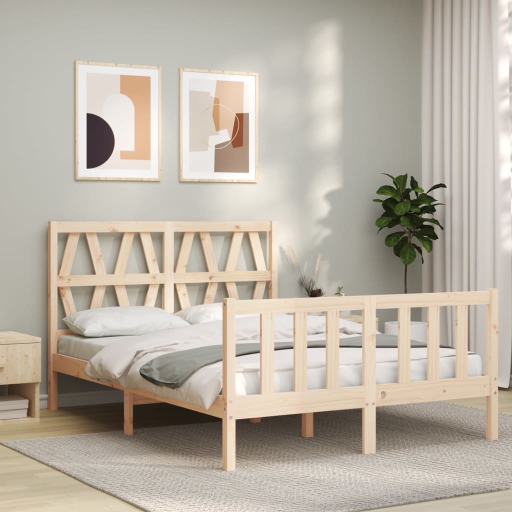 Bed Frame without Mattress 140x200 cm Solid Wood Pine