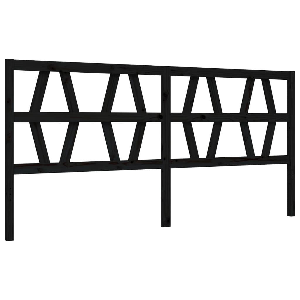 Bed Frame without Mattress Black 200x200 cm Solid Wood Pine