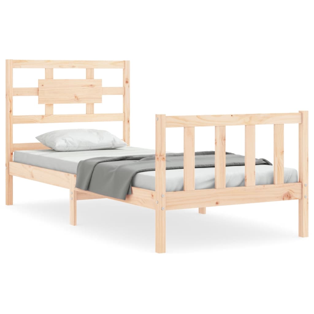 Bed Frame without Mattress Single Solid Wood Pine