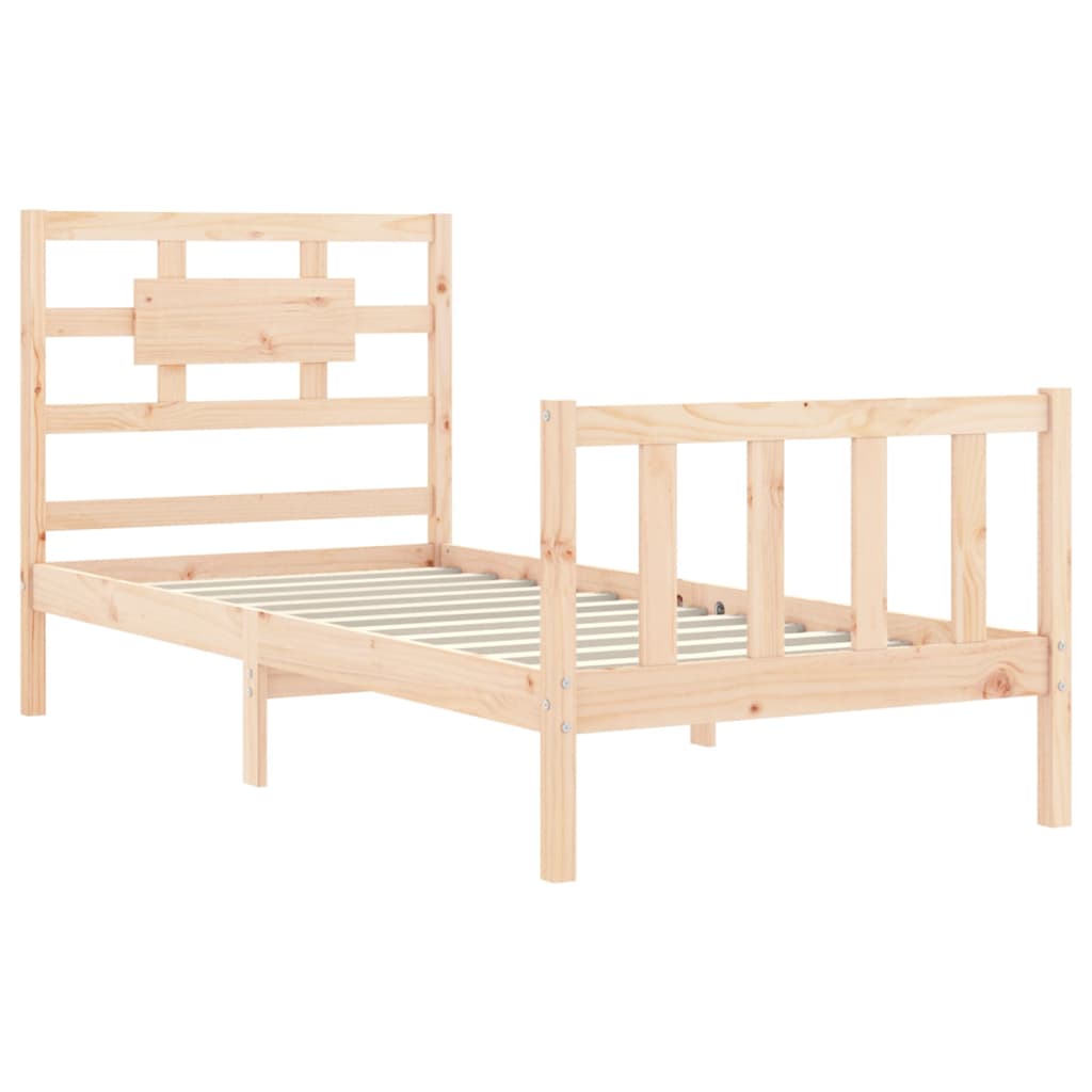 Bed Frame without Mattress Single Solid Wood Pine