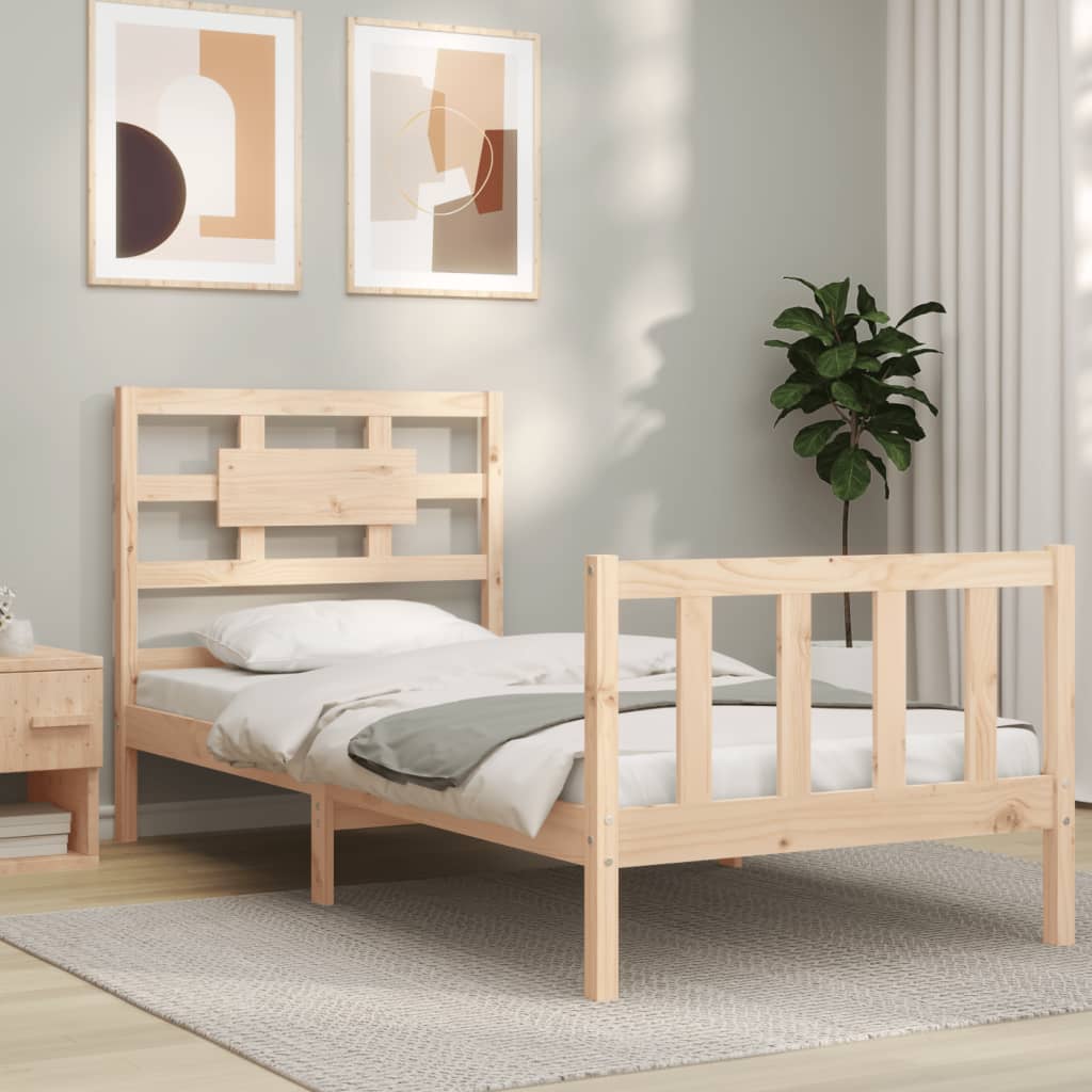 Bed Frame without Mattress Single Solid Wood Pine