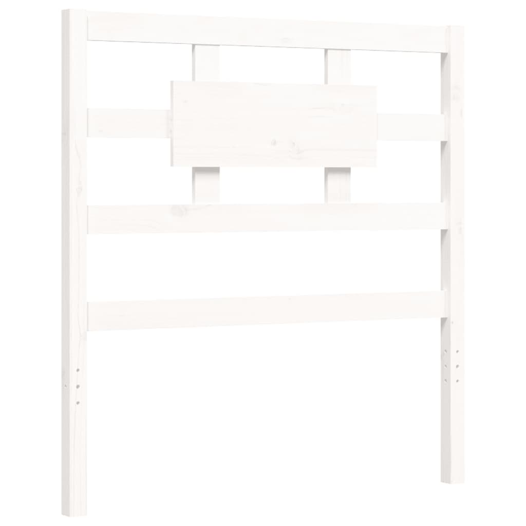 Bed Frame without Mattress White Single Solid Wood Pine