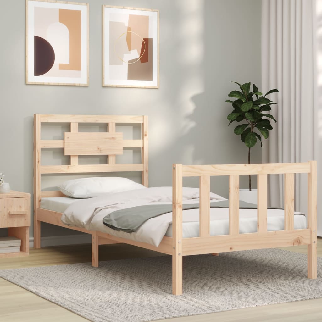 Bed Frame without Mattress 90x200 cm Solid Wood Pine