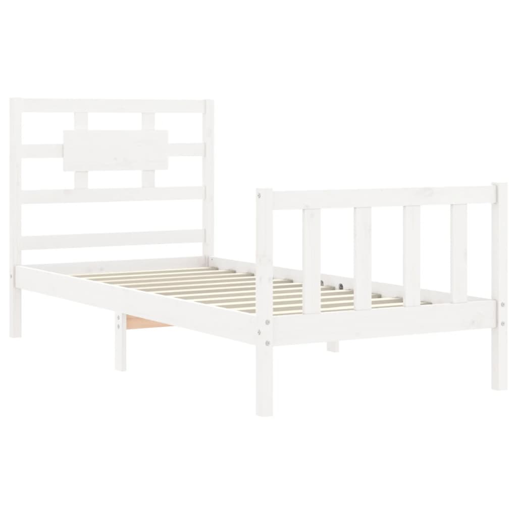 Bed Frame without Mattress White 90x200 cm Solid Wood Pine