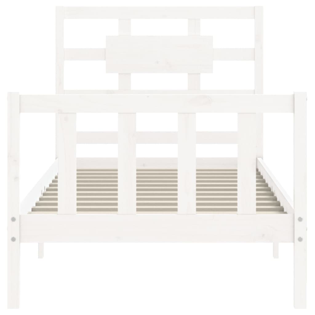 Bed Frame without Mattress White 90x200 cm Solid Wood Pine