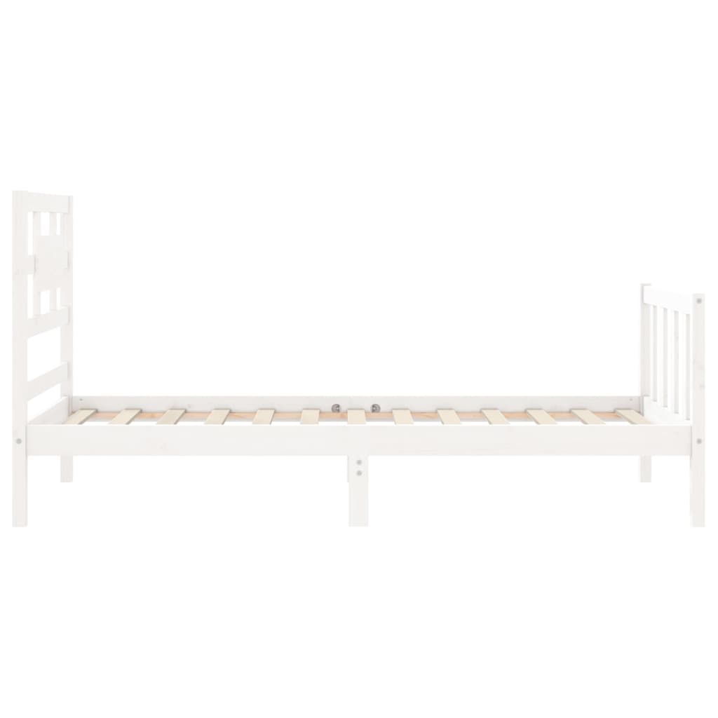 Bed Frame without Mattress White 90x200 cm Solid Wood Pine