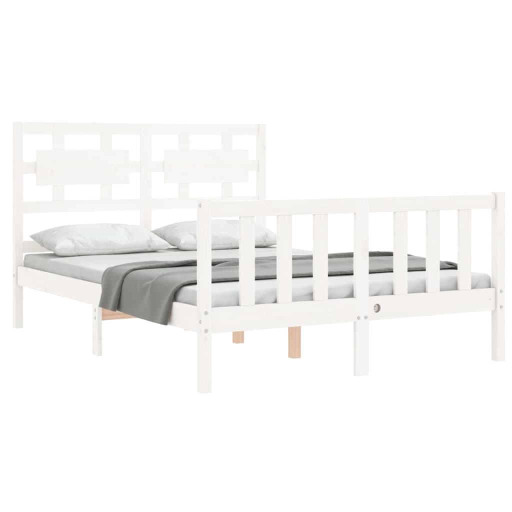 Bed Frame without Mattress White 120x200 cm Solid Wood Pine