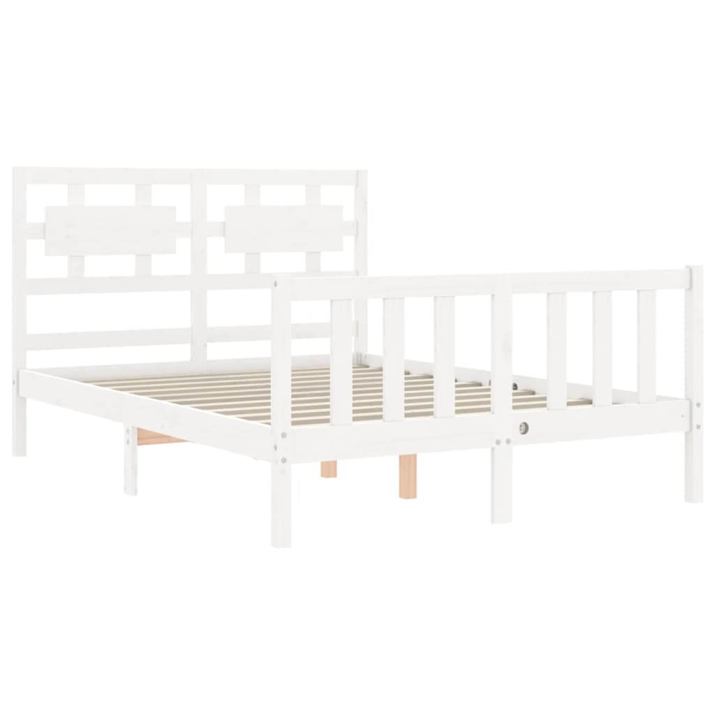 Bed Frame without Mattress White 120x200 cm Solid Wood Pine