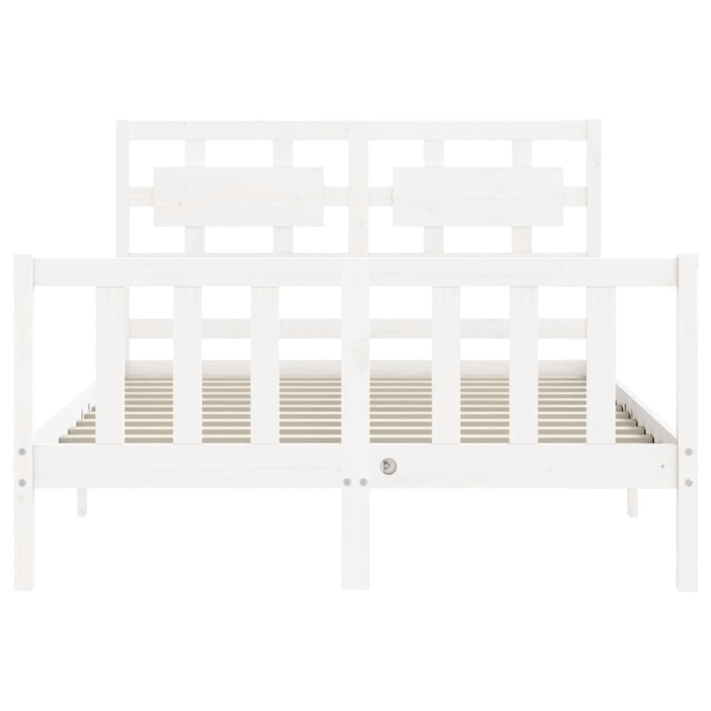 Bed Frame without Mattress White 120x200 cm Solid Wood Pine