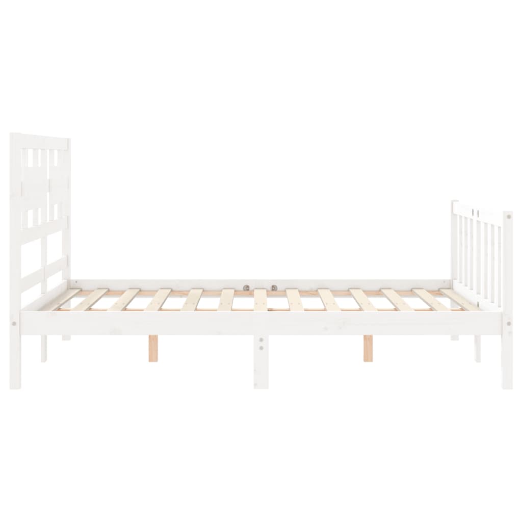 Bed Frame without Mattress White 120x200 cm Solid Wood Pine