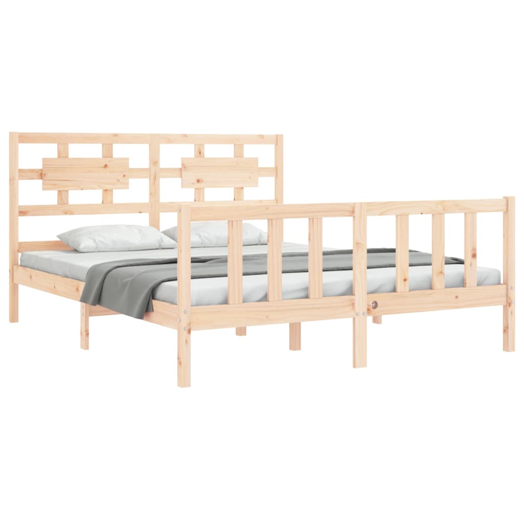Bed Frame without Mattress King Size Solid Wood Pine