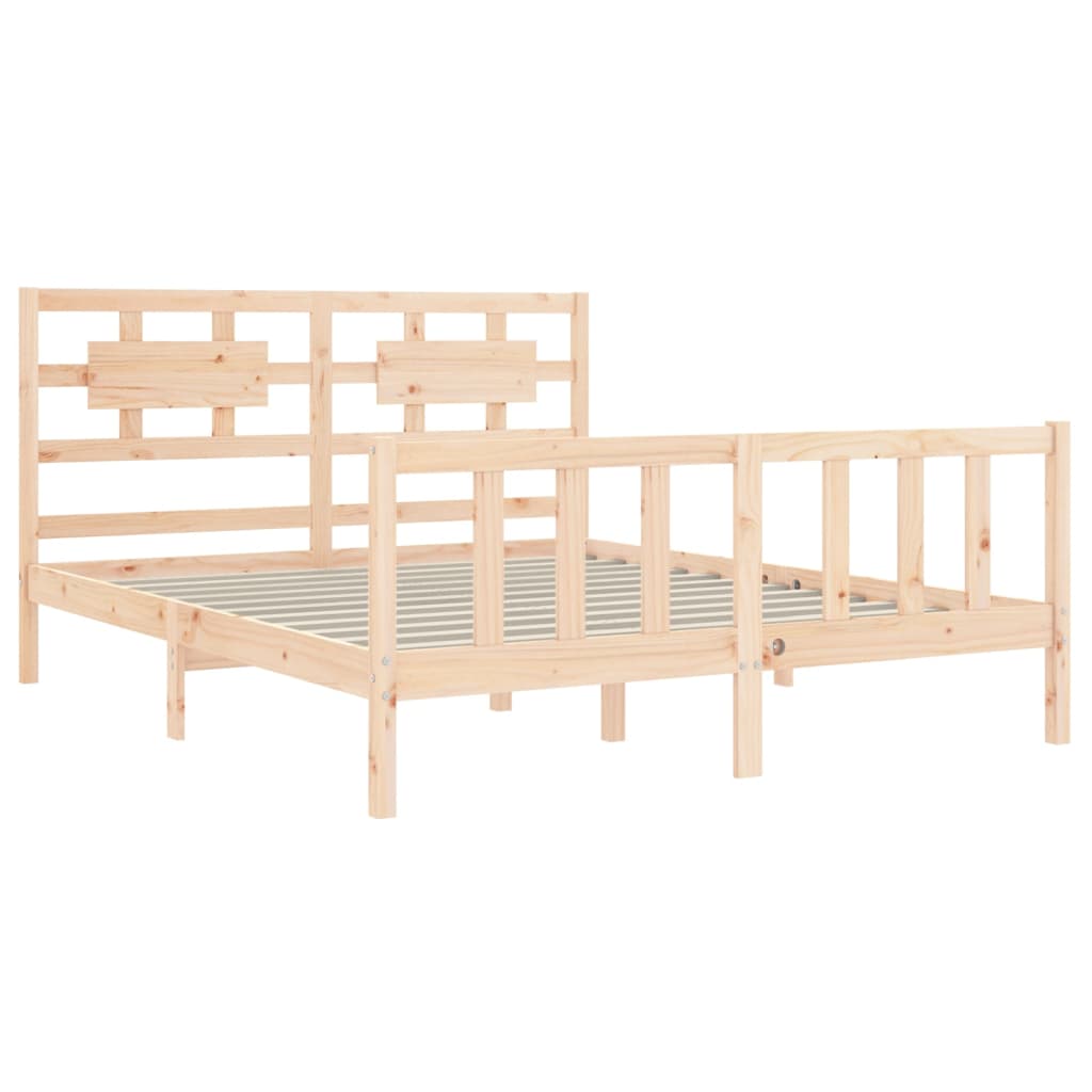 Bed Frame without Mattress King Size Solid Wood Pine