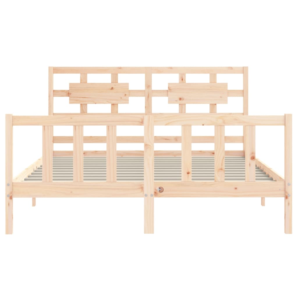 Bed Frame without Mattress King Size Solid Wood Pine