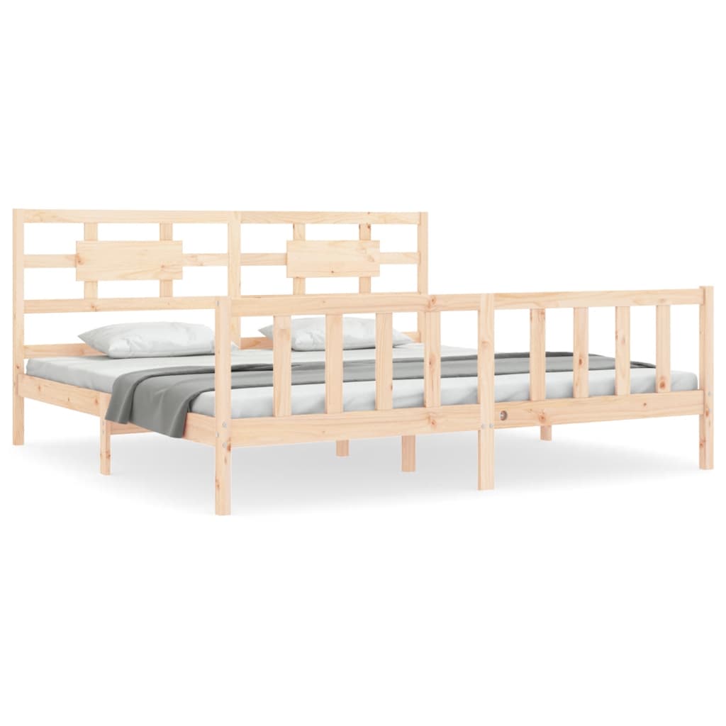 Bed Frame without Mattress 200x200 cm Solid Wood Pine
