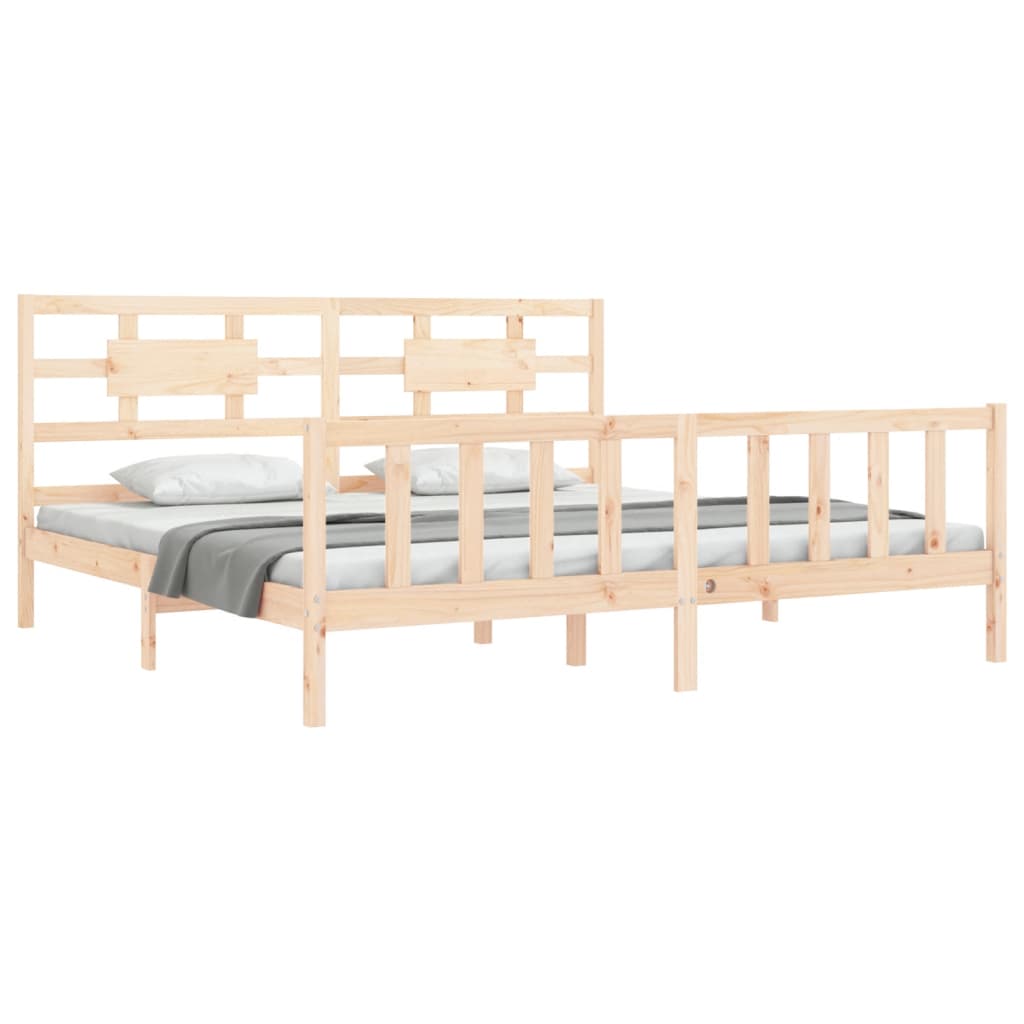 Bed Frame without Mattress 200x200 cm Solid Wood Pine