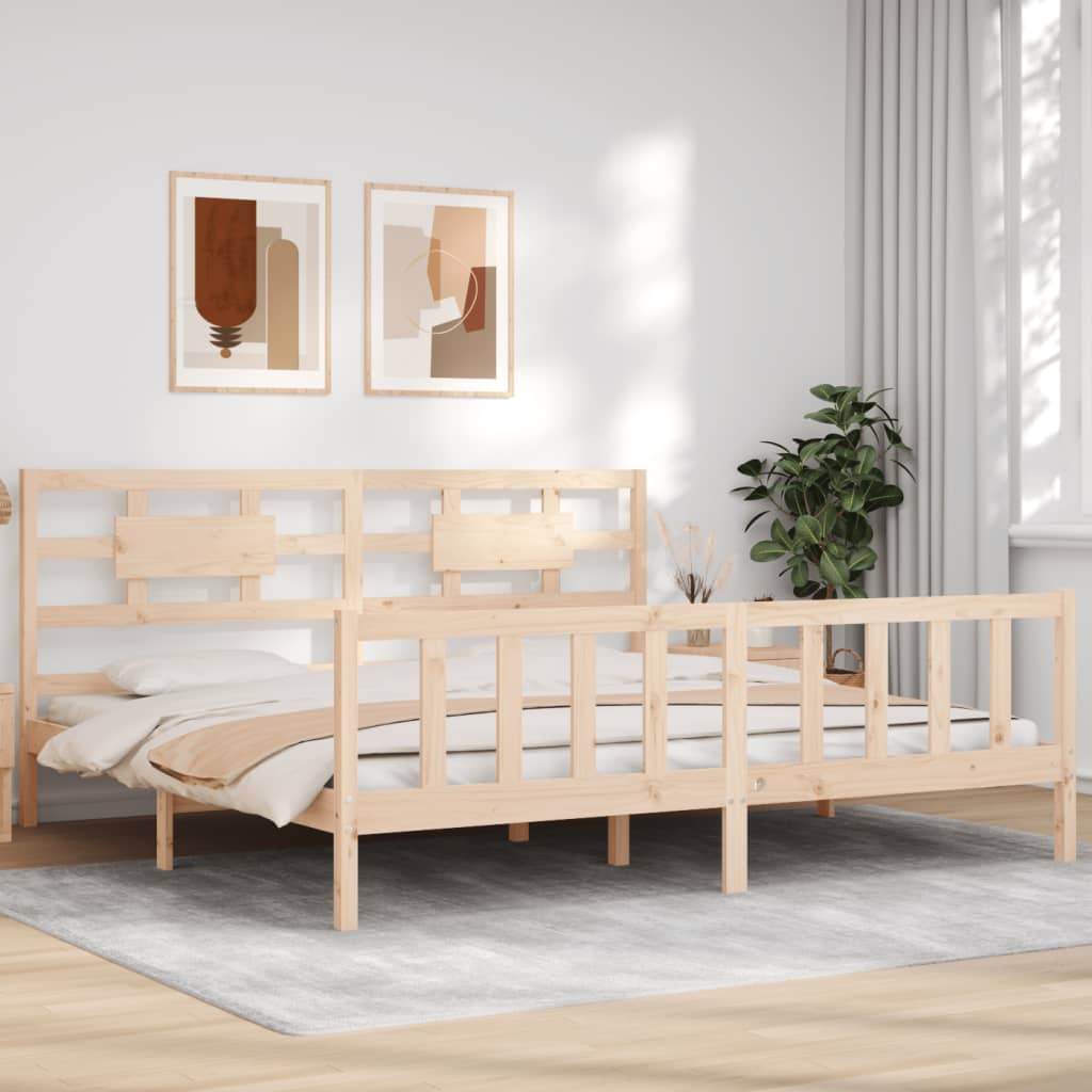 Bed Frame without Mattress 200x200 cm Solid Wood Pine