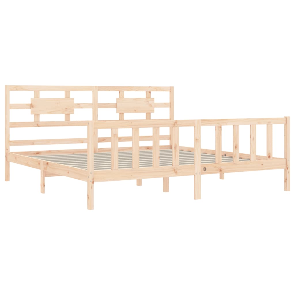 Bed Frame without Mattress 200x200 cm Solid Wood Pine