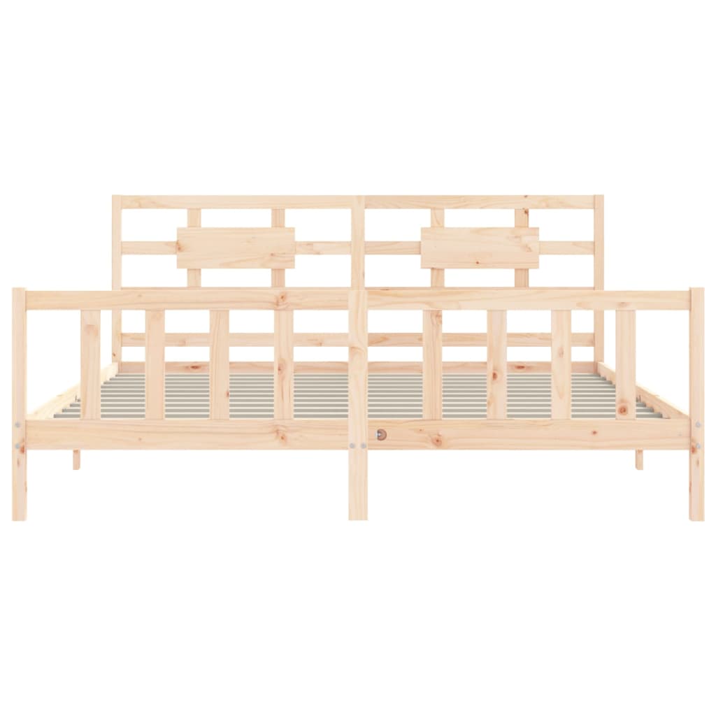 Bed Frame without Mattress 200x200 cm Solid Wood Pine