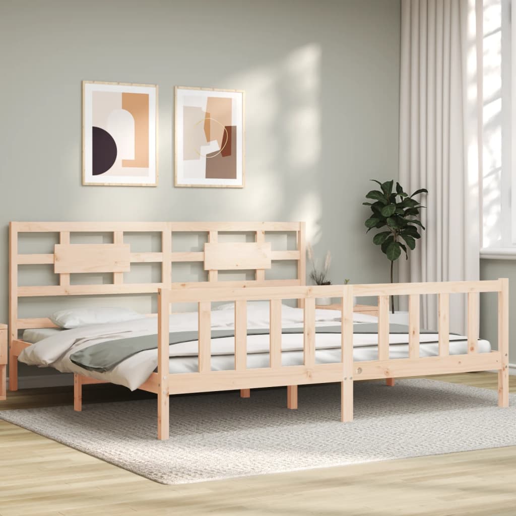 Bed Frame without Mattress 200x200 cm Solid Wood Pine