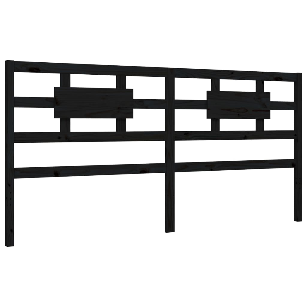 Bed Frame without Mattress Black 200x200 cm Solid Wood Pine
