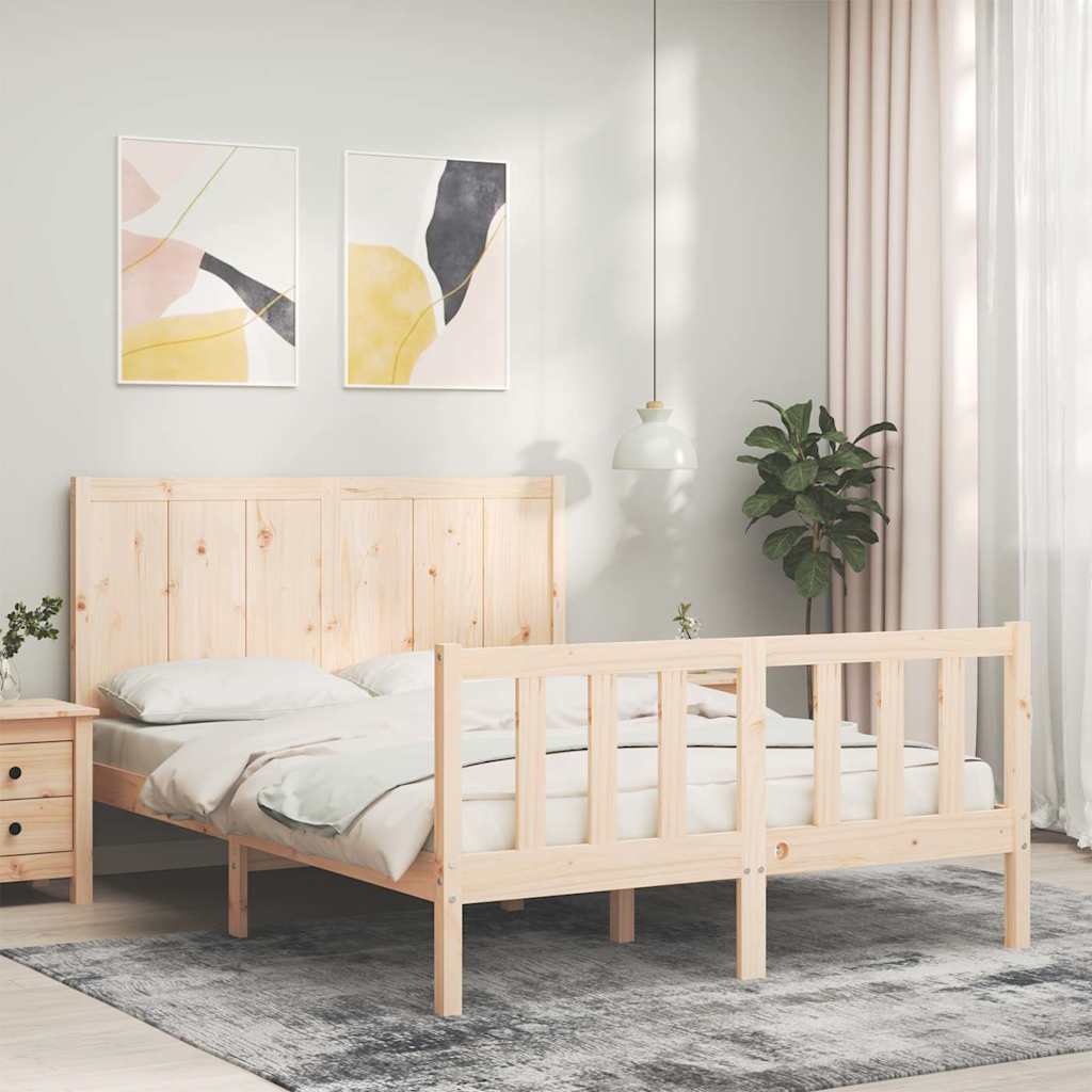 Bed Frame without Mattress Small Double Solid Wood Pine