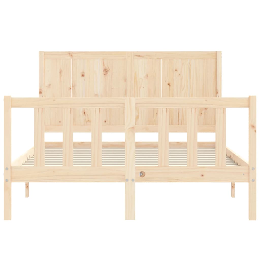Bed Frame without Mattress Double Solid Wood Pine