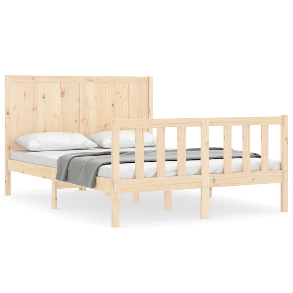 Bed Frame without Mattress 140x190 cm Solid Wood Pine