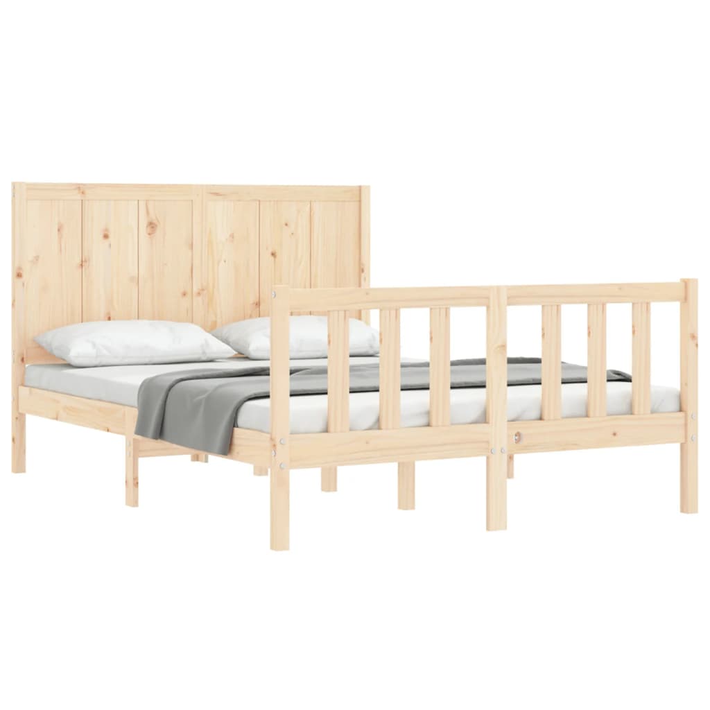 Bed Frame without Mattress 140x190 cm Solid Wood Pine