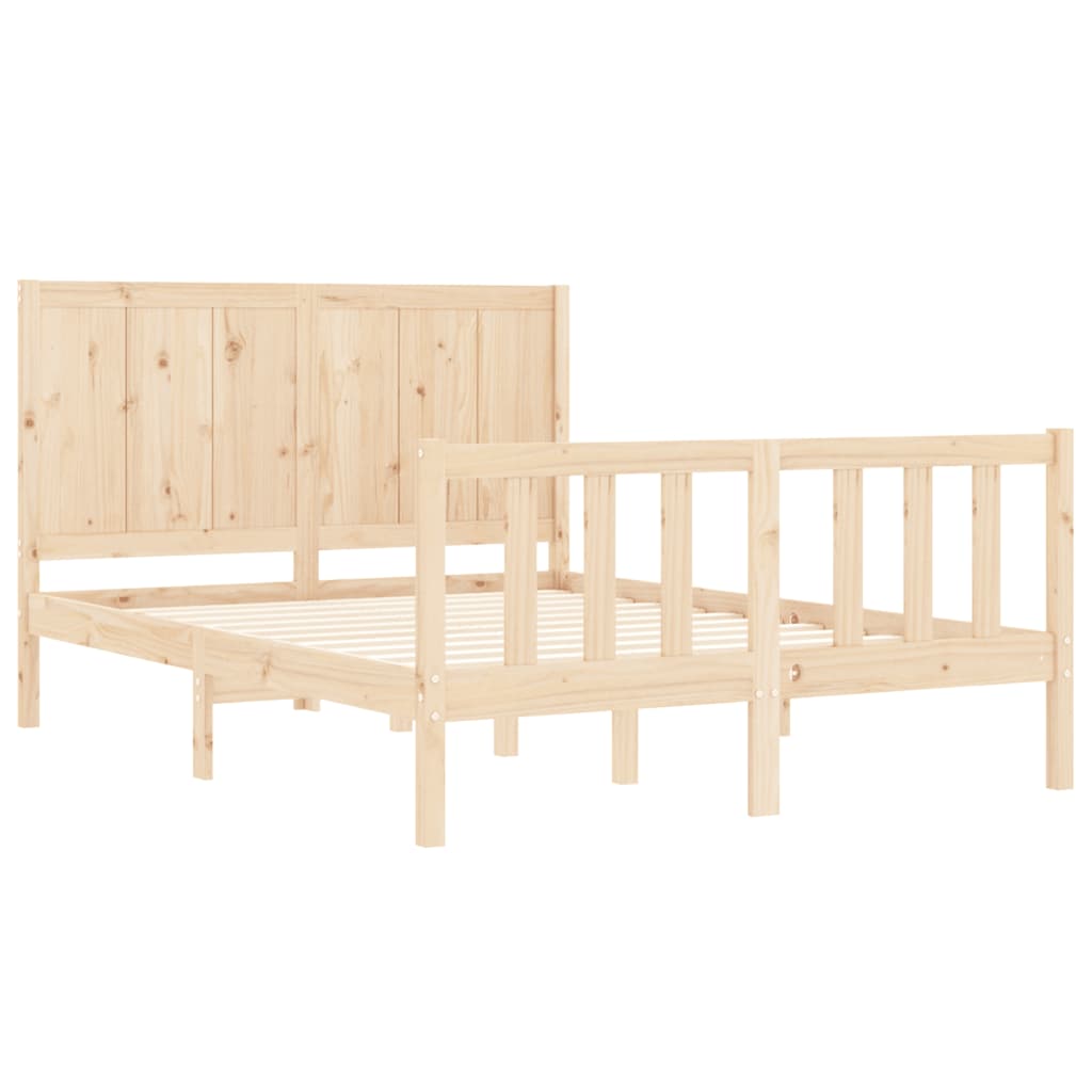 Bed Frame without Mattress 140x190 cm Solid Wood Pine