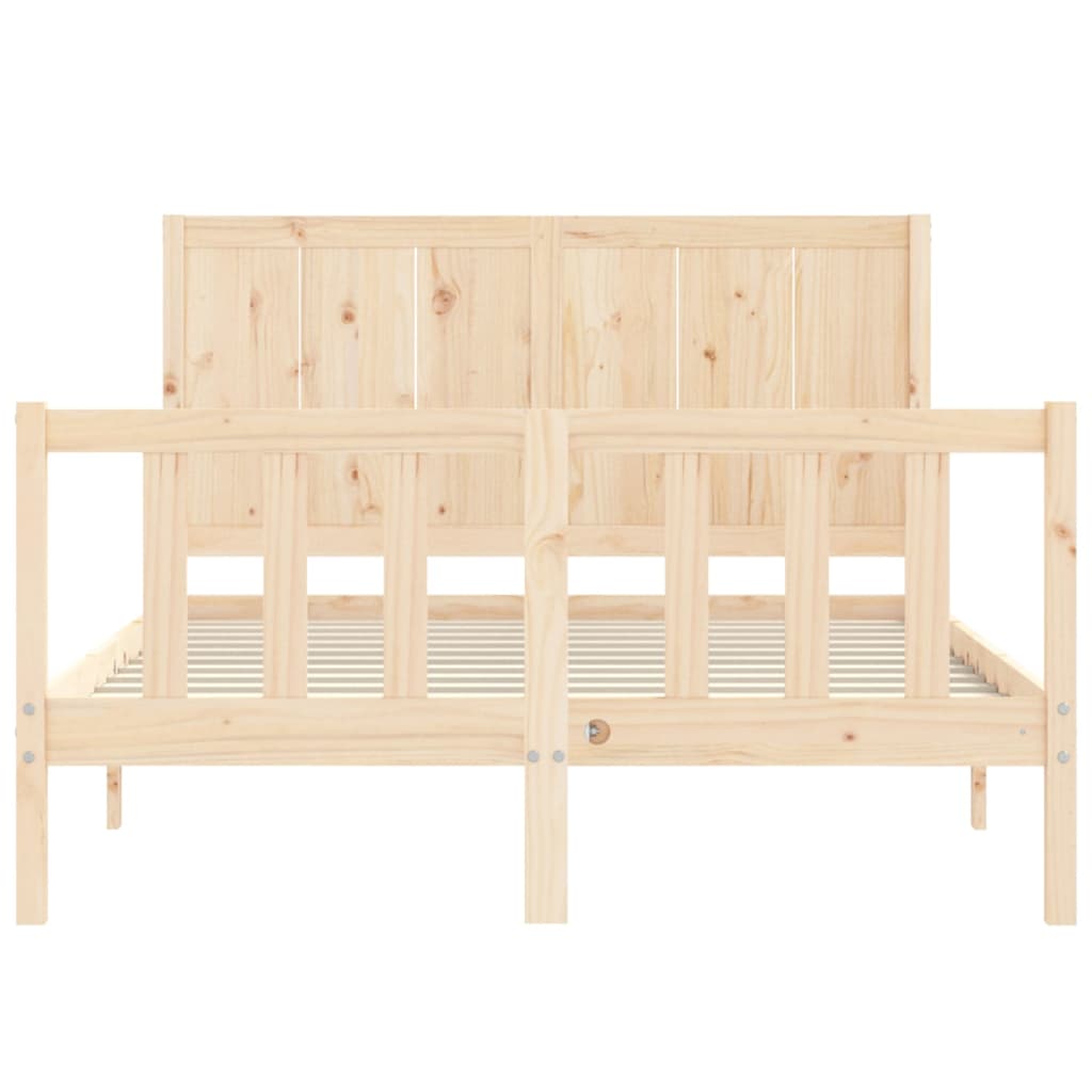 Bed Frame without Mattress 140x190 cm Solid Wood Pine