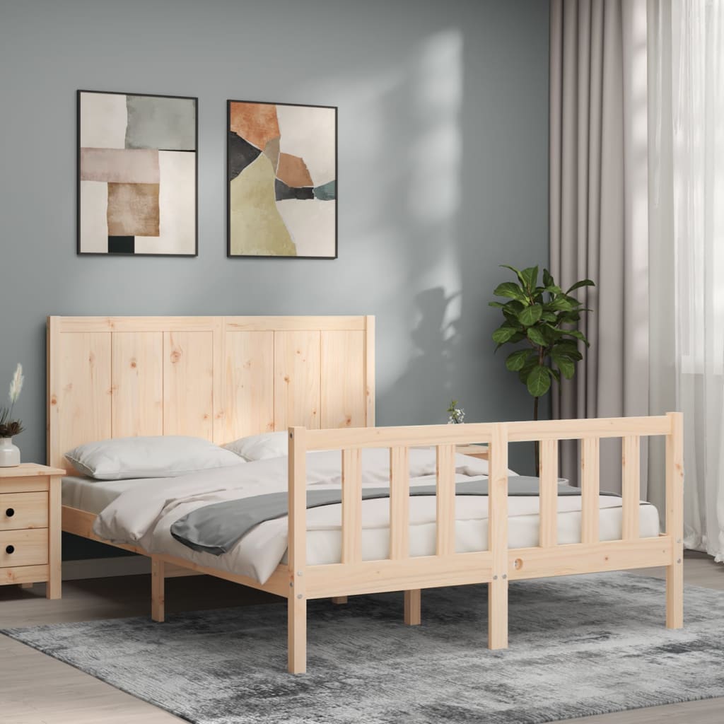 Bed Frame without Mattress 120x200 cm Solid Wood Pine