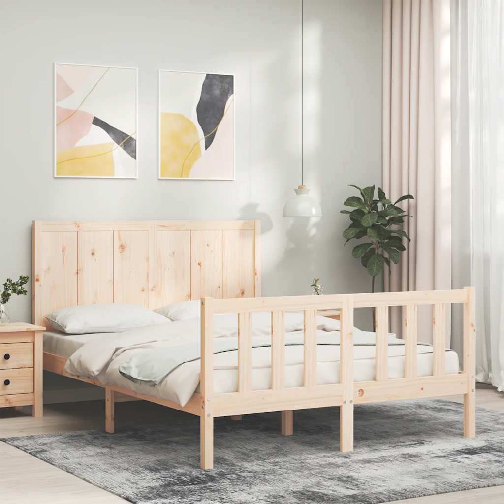 Bed Frame without Mattress 140x200 cm Solid Wood Pine