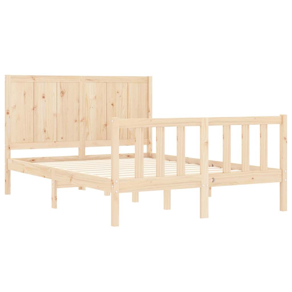 Bed Frame without Mattress 140x200 cm Solid Wood Pine