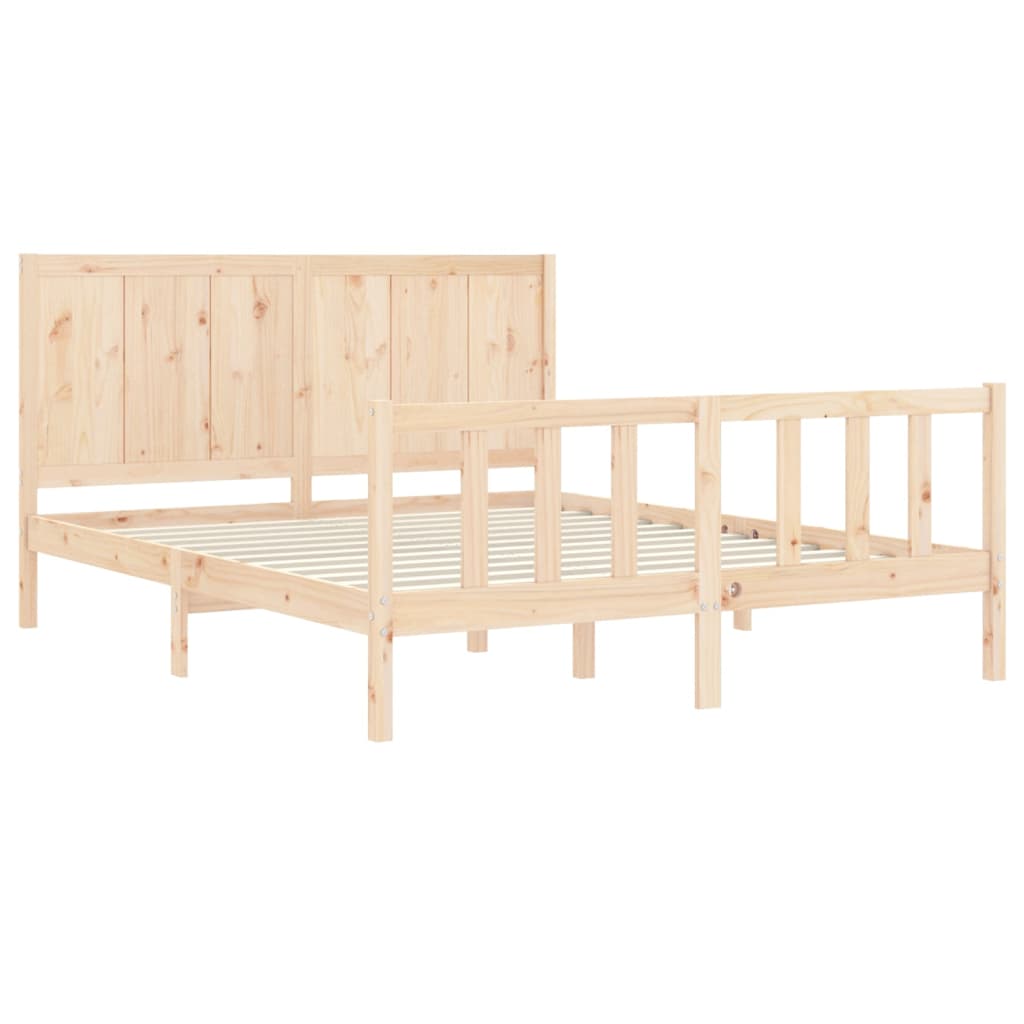 Bed Frame without Mattress King Size Solid Wood Pine