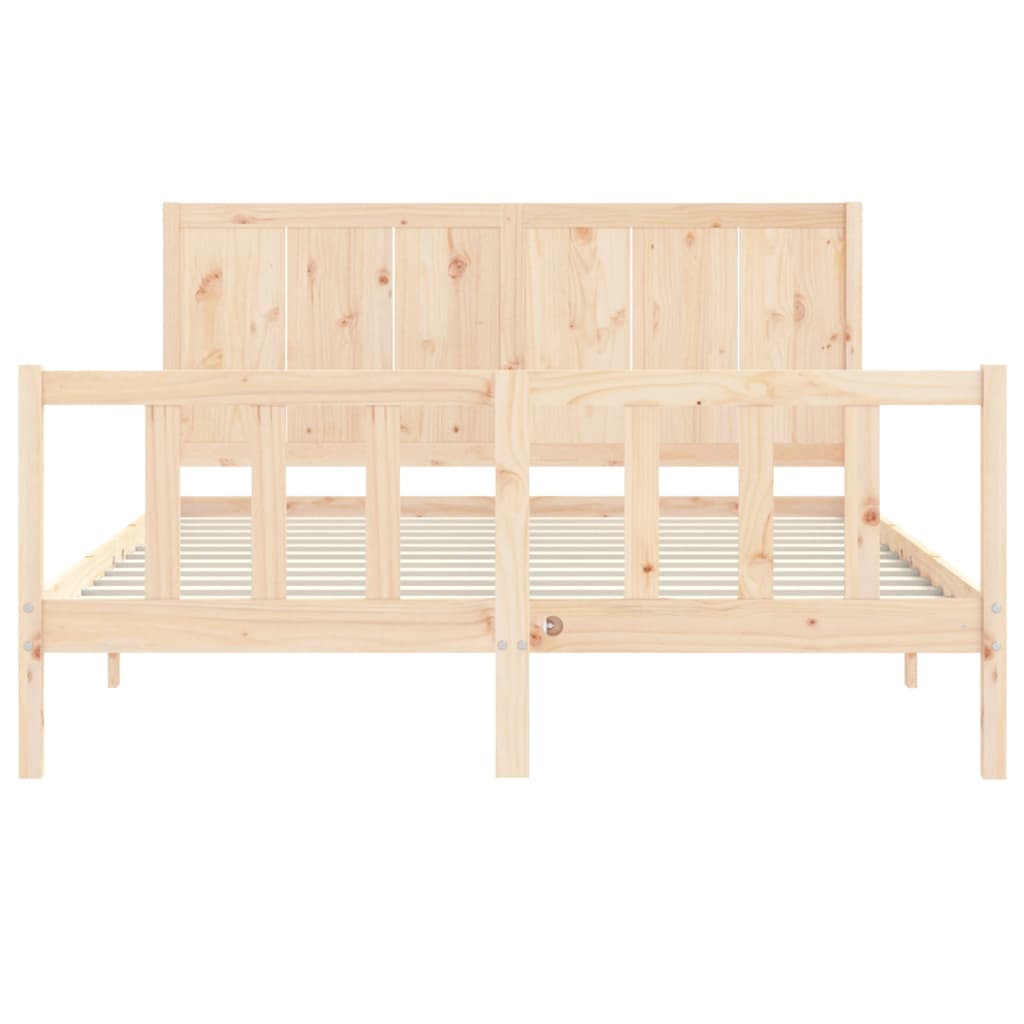 Bed Frame without Mattress King Size Solid Wood Pine