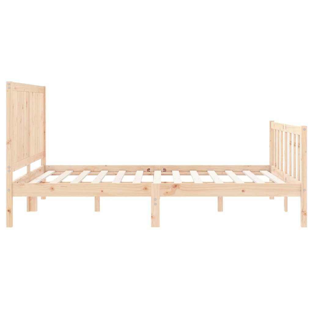 Bed Frame without Mattress King Size Solid Wood Pine