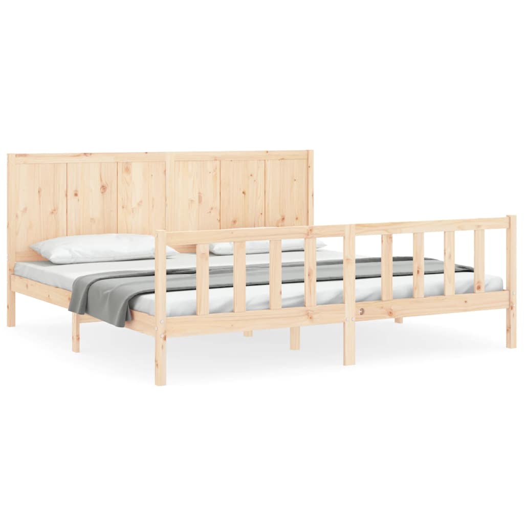 Bed Frame without Mattress 200x200 cm Solid Wood Pine