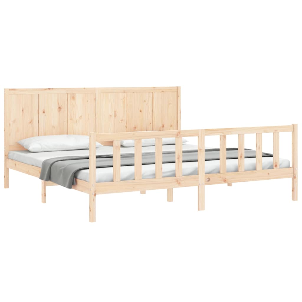 Bed Frame without Mattress 200x200 cm Solid Wood Pine