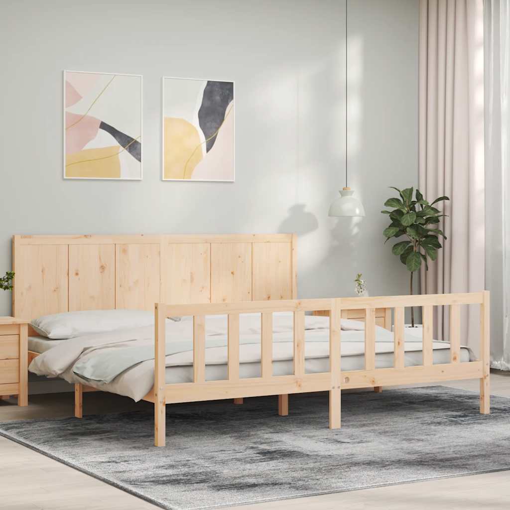 Bed Frame without Mattress 200x200 cm Solid Wood Pine