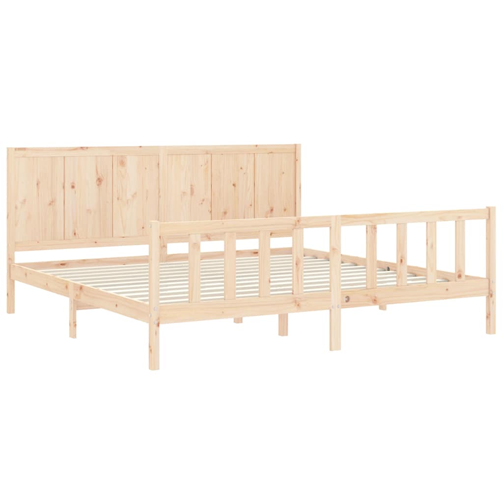 Bed Frame without Mattress 200x200 cm Solid Wood Pine