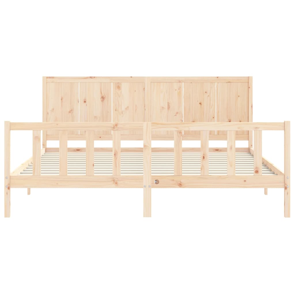 Bed Frame without Mattress 200x200 cm Solid Wood Pine