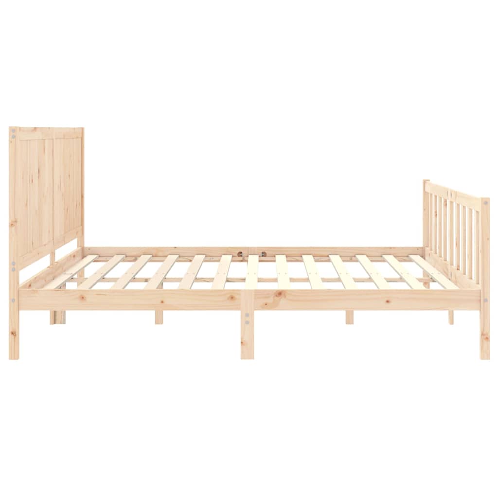 Bed Frame without Mattress 200x200 cm Solid Wood Pine