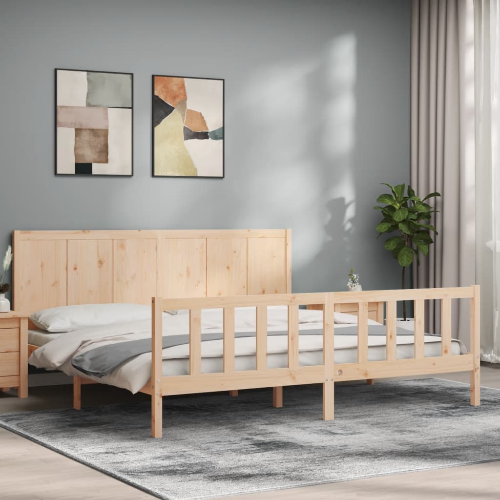 Bed Frame without Mattress 200x200 cm Solid Wood Pine