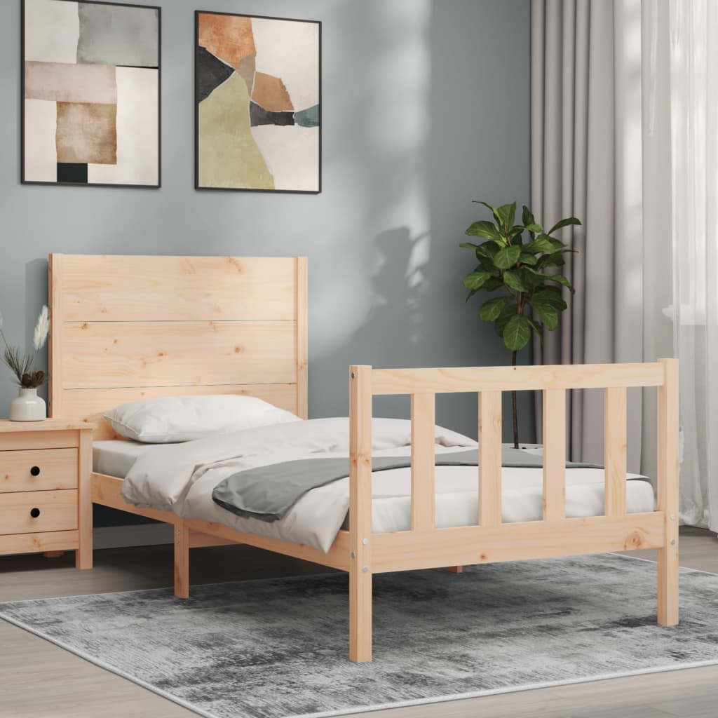 Bed Frame without Mattress Single Solid Wood Pine